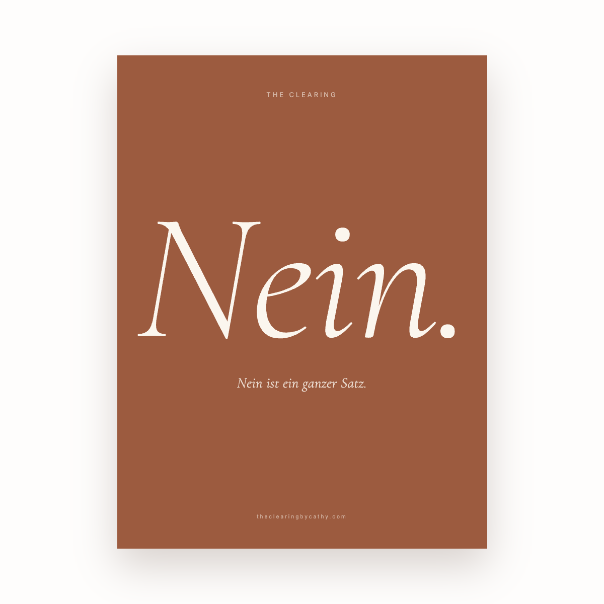 Nein. — Ein Editorial Poster in Terrakotta