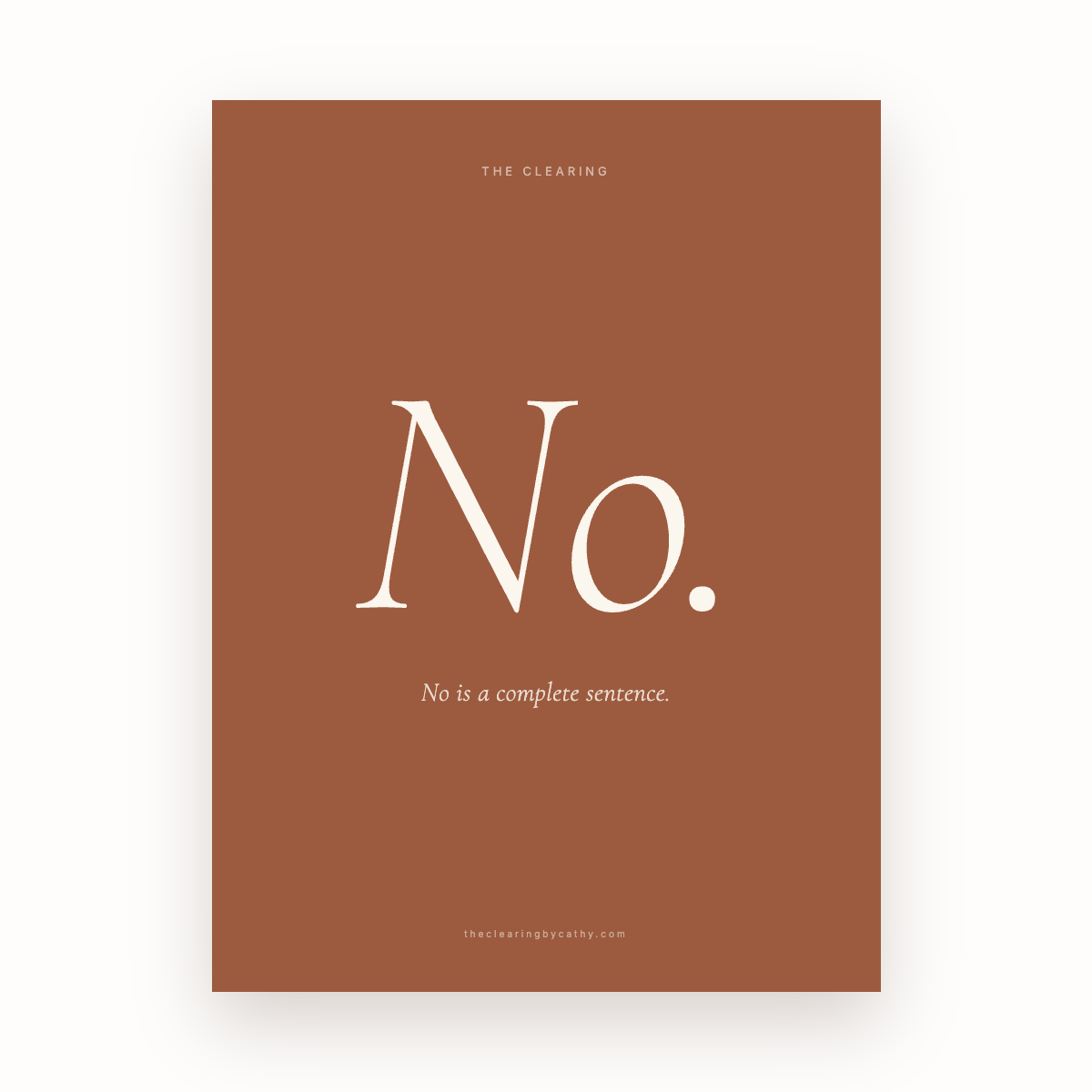 No. — An Editorial Poster in terracotta
