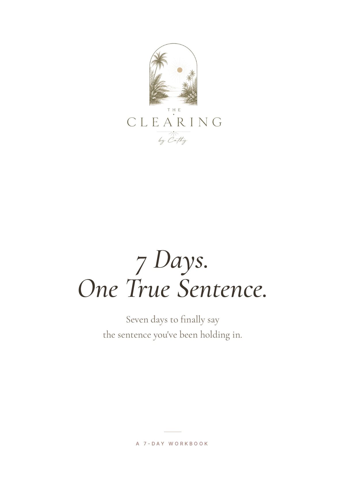 Workbook "7 Days. One True Sentence." — preview